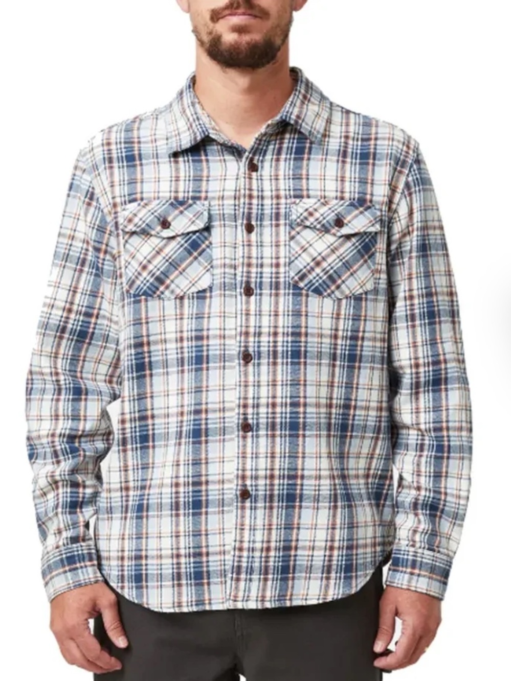 Katin Men’s Fred Flannel Shirt in Vintage White Size ‘Medium